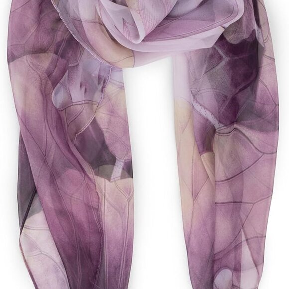 Floral-Print-Scarf for Womens - Classic-Chiffon-Wrap-Shawl Long Lightweight Suns - Picture 3 of 7